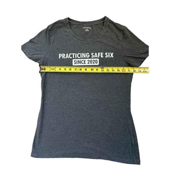 “Practicing Safe Six Since 2020” T Shirt Size Large Made by Jan Sew Knot Right - Picture 3 of 6